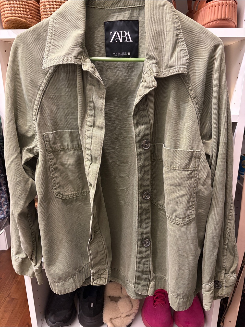 ZARA Olive Green Utility Shirt-Jacket